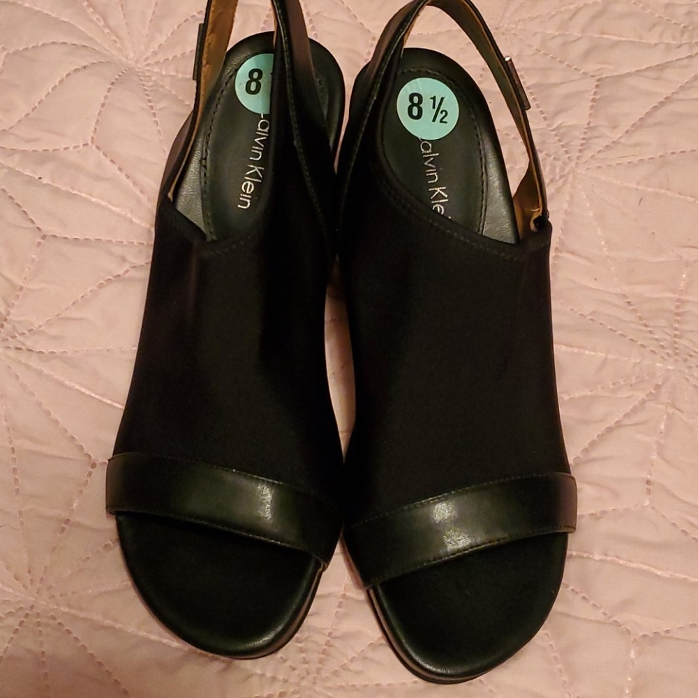 Calvin Klein peep toe heels